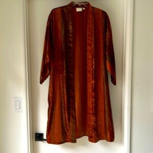 Anthropologie crushed velvet and metallic stripe kimono